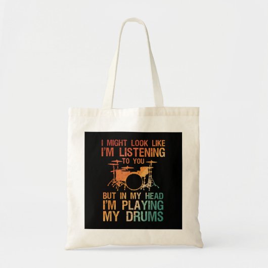 Tote Bag Drôle Drummer Art Pour Hommes Femmes Drum Player P (Devant)