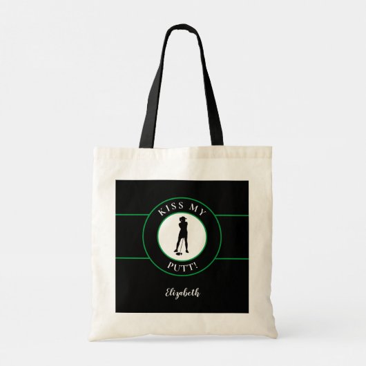 Tote Bag Drôle Embrasse Mon Putt Golfer Pour Sa Mignonne Ve (Dos)