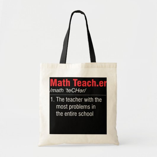 Tote Bag Drôle Enseignant De Définition De Mathématiques Av (Devant)