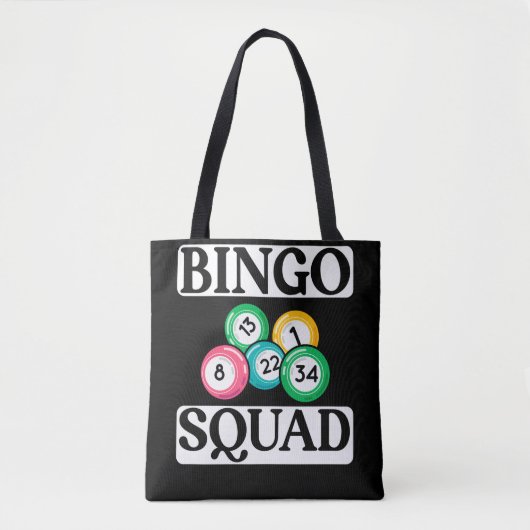 Tote Bag Drôle équipe de Bingo dire Bingo (Devant)