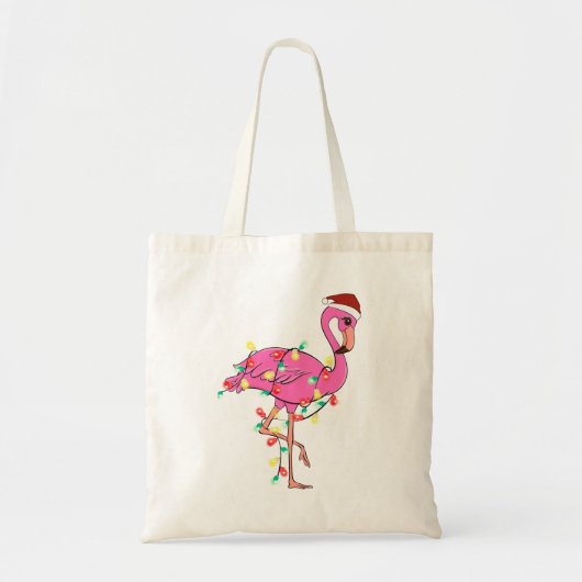 Tote Bag Drôle Flamant rose de Noël mignon (Devant)