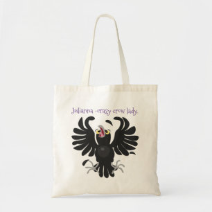 Tote Bag Drôle fou corbeau dessin animé de corbeau de corne