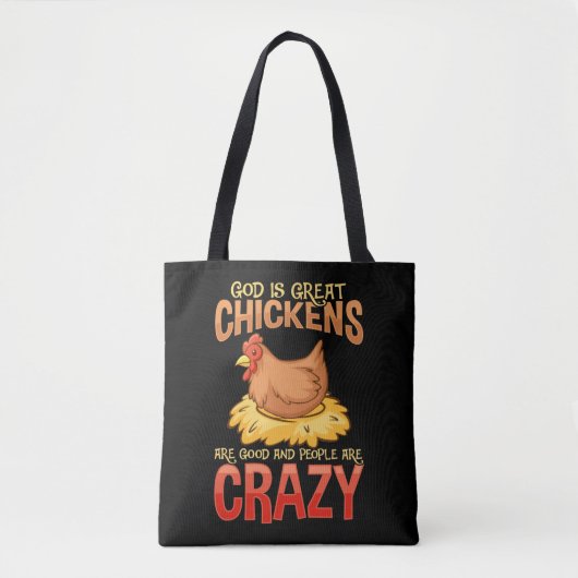 Tote Bag Drôle fou Humour de l'amour du poulet (Devant)