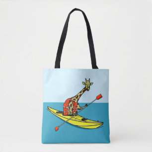 Tote Bag Drôle girafe kayak de mer