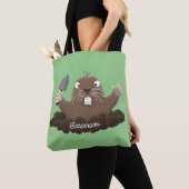 Tote Bag Drôle gopher de poche creusant dessin dessin de de (De près)