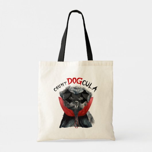 Tote Bag Drôle Halloween Affenpinscher Chien Trick ou trait (Dos)