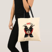 Tote Bag Drôle Halloween Boston Terrier Chien Trick ou trai (Devant (produit))