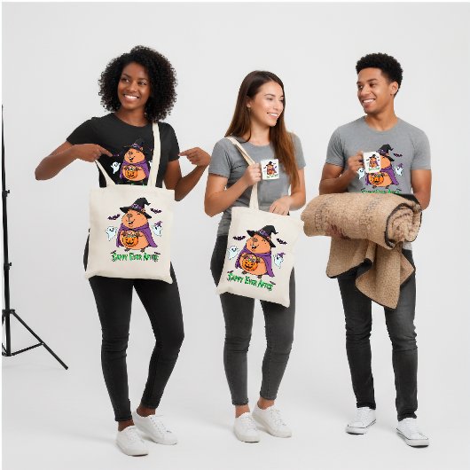 Tote Bag Drôle Halloween Capybara "Cappy Ever After"