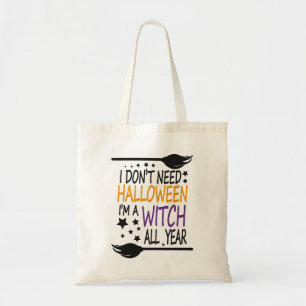 Tote Bag Drôle Humour Halloween sorcier Broomstick