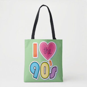 Tote Bag Drôle I Love The 90's, 1990's Theme Party