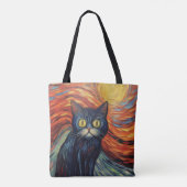 Tote Bag Drôle image de chat noir par Edvard Munch (Dos)