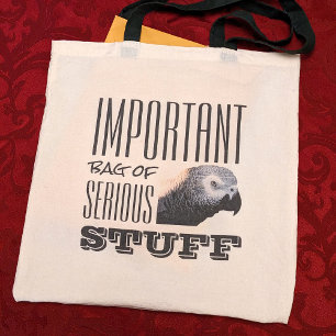 Tote Bag Drôle important perroquet gris africain Sérieux tr