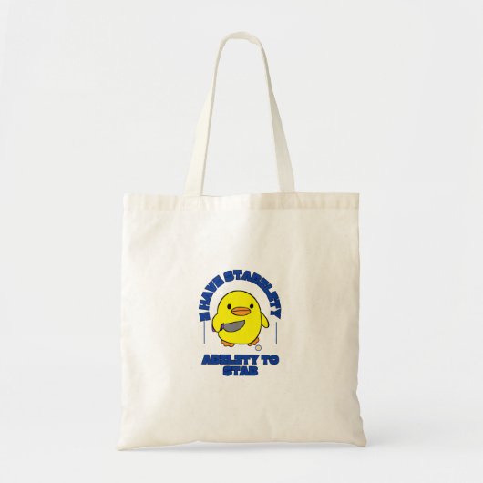 Tote Bag Drôle j'ai la stabilité capacité de frapper un can (Devant)