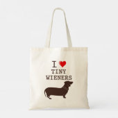 Tote Bag Drôle J'Aime Mince Wiener Dachshund (Dos)