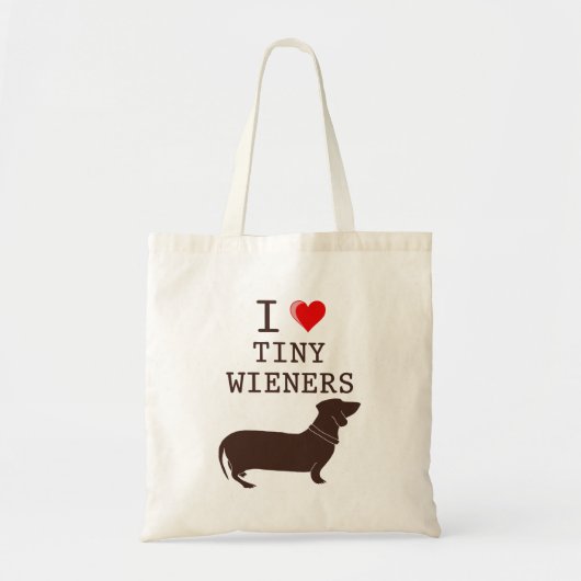 Tote Bag Drôle J'Aime Mince Wiener Dachshund (Devant)