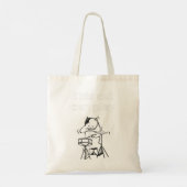 Tote Bag Drôle Jazz Cat Drummer (Dos)
