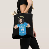 Tote Bag Drôle Jésus Chemise Chrétienne Mème Yo Je le résou (De près)