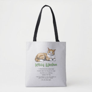 Tote Bag Drôle Kitty sagesse