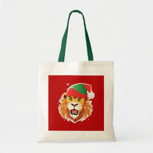 Tote Bag Drôle Lion Safari animaux Père Noël Costume de Noë