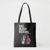 Tote Bag Drôle Manger Dormir Répéter Boxe (Devant)