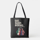 Tote Bag Drôle Manger Dormir Répéter Boxe (Dos)