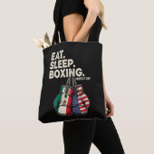 Tote Bag Drôle Manger Dormir Répéter Boxe (De près)