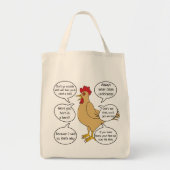 Tote Bag Drôle Mère Hen Conseils Épicerie (Devant)