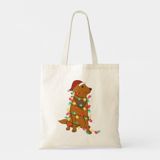 Tote Bag Drôle mignon chien de Noël (Dos)
