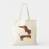 Tote Bag Drôle mignon dachshund pour parent chien long (Dos)