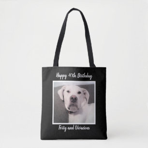 Tote Bag Drôle mignon Grumpy Chien blanc 40e anniversaire N