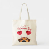 Tote Bag Drôle mignon Valentine's Day Chien Heart Headband (Dos)