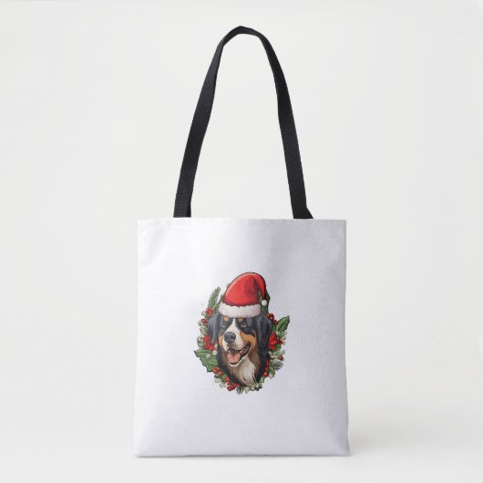 Tote Bag Drôle Noël Bernese Mountain Dog (Devant)