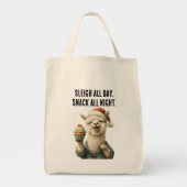Tote Bag Drôle Noël Llama - Sleigh & Snack (Devant)