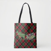 Tote Bag drôle Noël Moose Topiary Sleigh (Devant)
