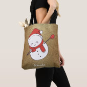 Tote Bag Drôle Noël Snowman Dabbing (De près)