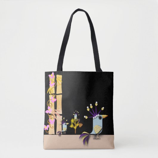 Tote Bag Drôle oiseau imaginaire (Devant)