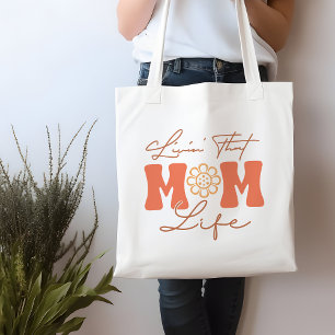 Tote Bag Drôle Orange et Jaune Vie Maman