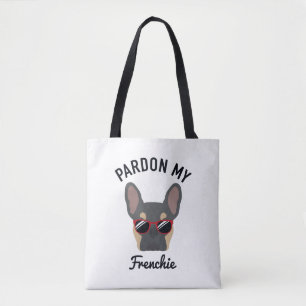 Tote Bag Drôle Pardon mon Frenchie Blue Tan French Bulldog