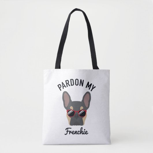Tote Bag Drôle Pardon mon Frenchie Blue Tan French Bulldog (Devant)