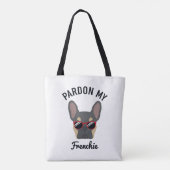 Tote Bag Drôle Pardon mon Frenchie Blue Tan French Bulldog (Dos)