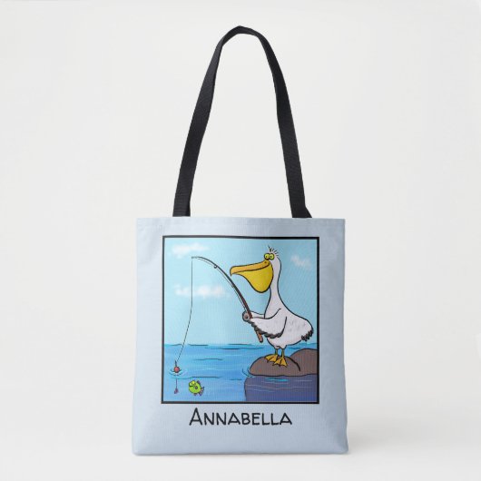 Tote Bag Drôle pélican de pêche (Devant)