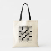 Tote Bag Drôle personnalisé noir blanc mot croisé puzzle (Dos)