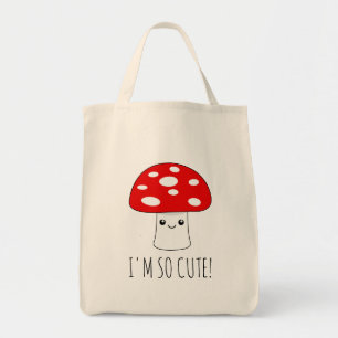 Tote Bag Drôle petit dessin animé de champignons Kawaii