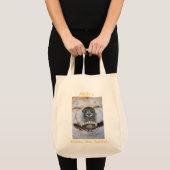 Tote Bag drôle photo de mignon chien souriant akita (Devant (produit))