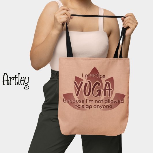 Tote Bag Drôle Phrase rose Lotus Fleur Yoga