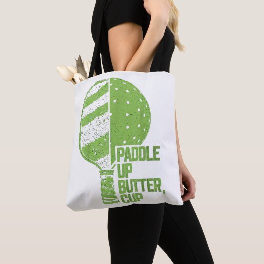 Tote Bag Drôle Pickleball Paddle Up Butter Cup (De près)