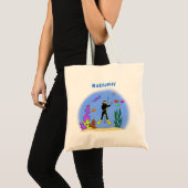 Tote Bag Drôle plongeur et poisson mer créatures dessin ani (Devant (produit))