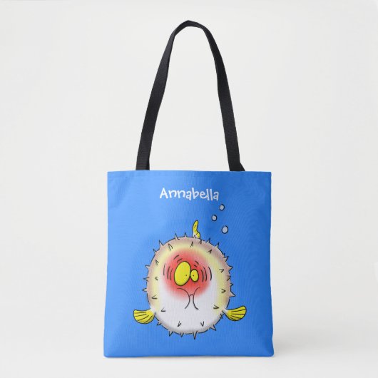 Tote Bag Drôle poisson poivron porc-épic caricature poisson (Devant)
