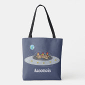 Tote Bag Drôle poule dans l'espace dessin animé (Dos)