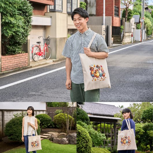Tote Bag Drôle Poulets pour son amoureux du poulet